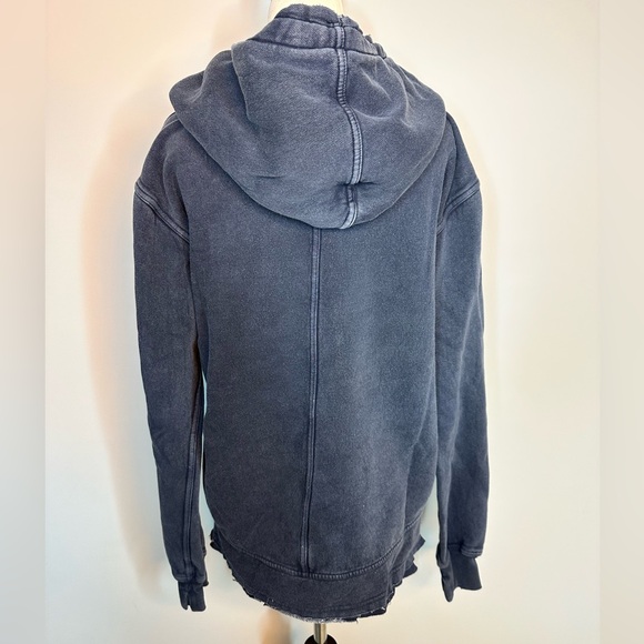 Sz M We the Free Zuma hoodie in dark blue denim mineral wash look - Picture 7 of 10